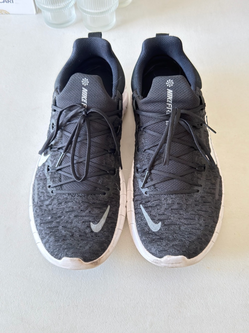 Nike Black and White Knit Training Sneakers